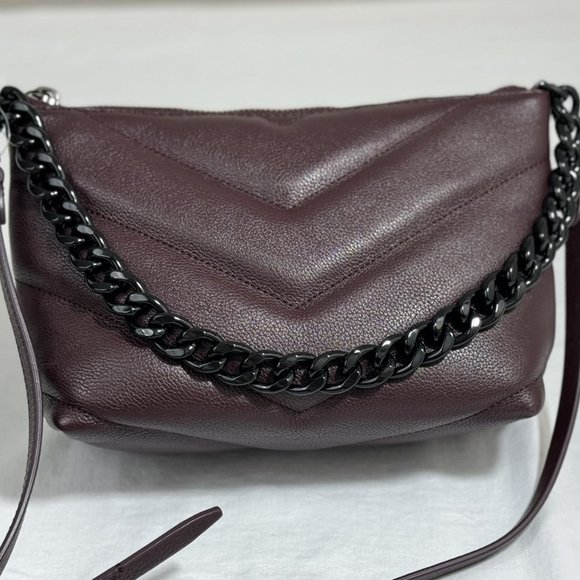 Rebecca Minkoff Edie Quilted Leather Chain Crossbody Bag Concord Black Hardware - Picture 6 of 12